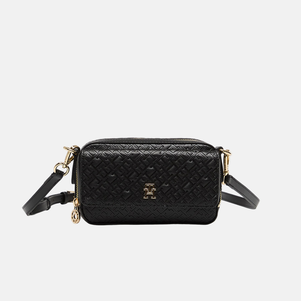 Tommy Hilfiger crna ženska torba sa zlatnim detaljima-[SKU]