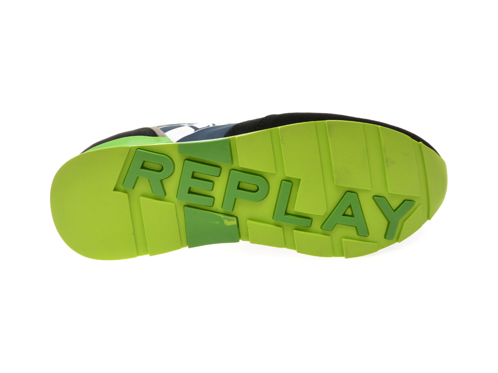 Replay plave muške patike sa zelenim detaljima-[SKU]