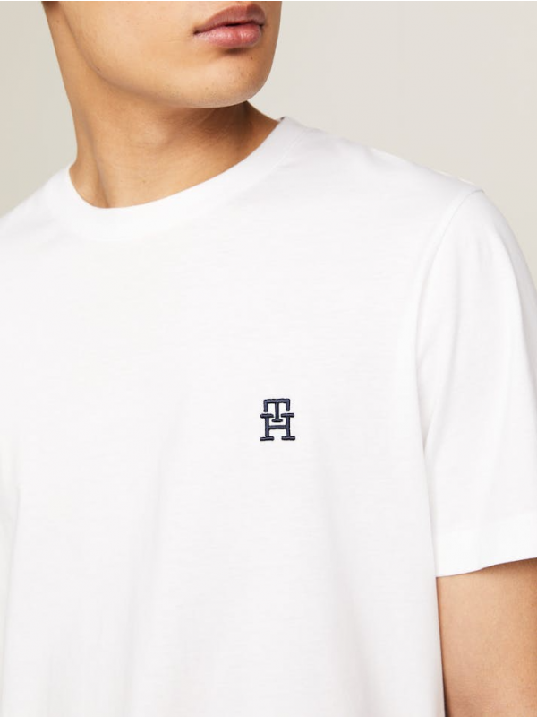 Tommy Hilfiger bijela muška majica s okruglim ovratnikom-[SKU]