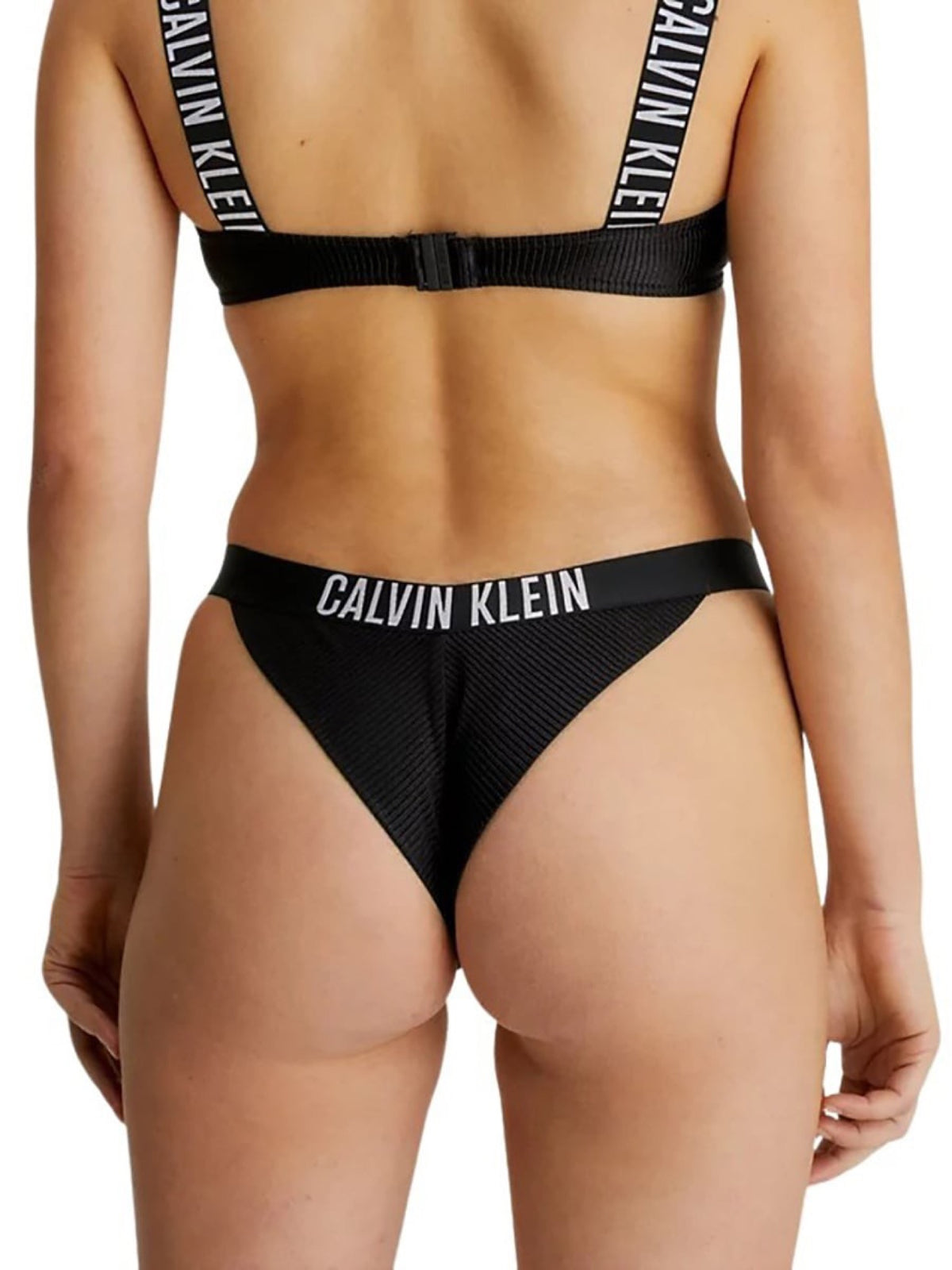 Calvin Klein crne ženske kupaće gaćice s logo trakom
