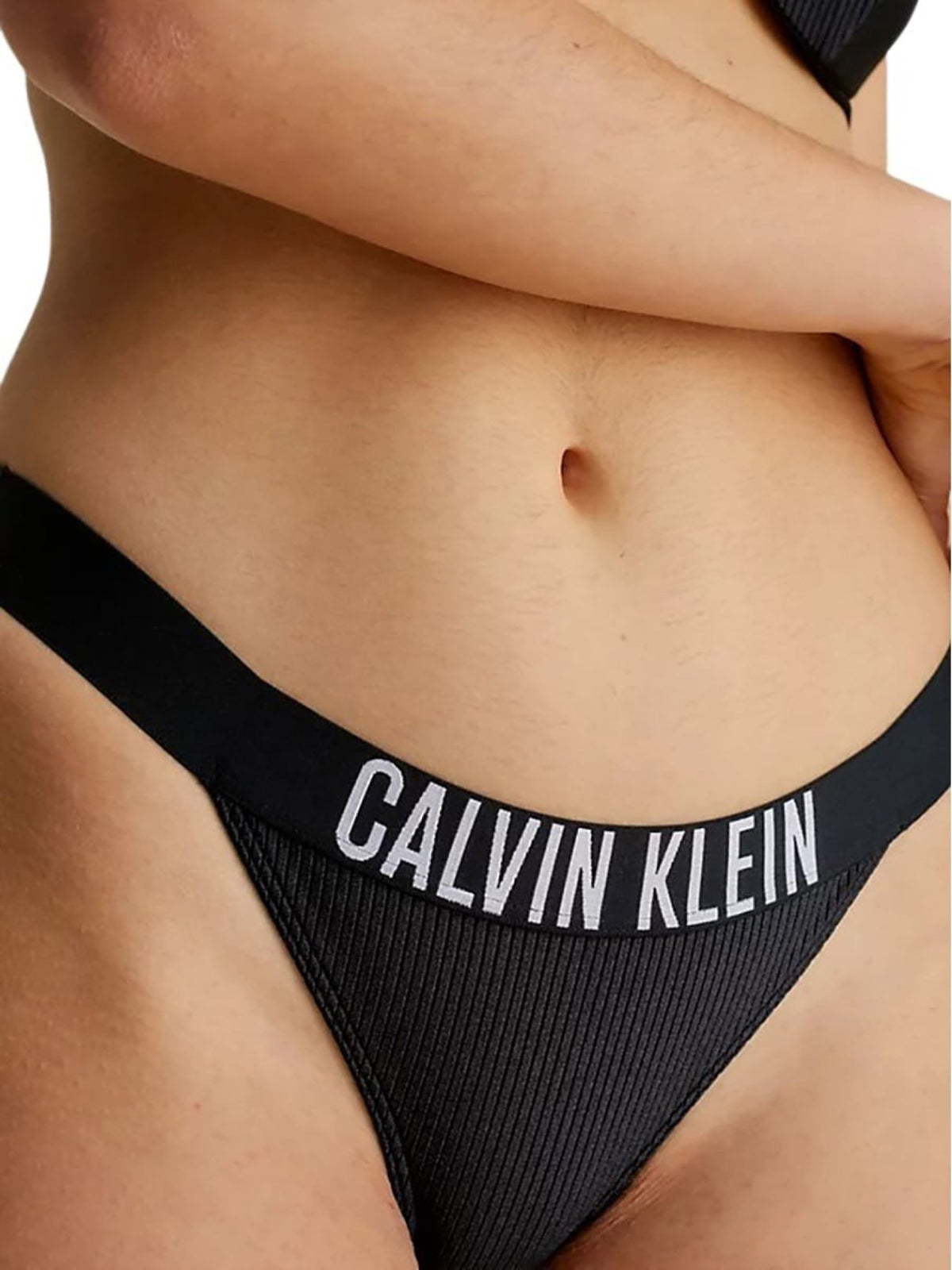 Calvin Klein crne ženske kupaće gaćice s logo trakom