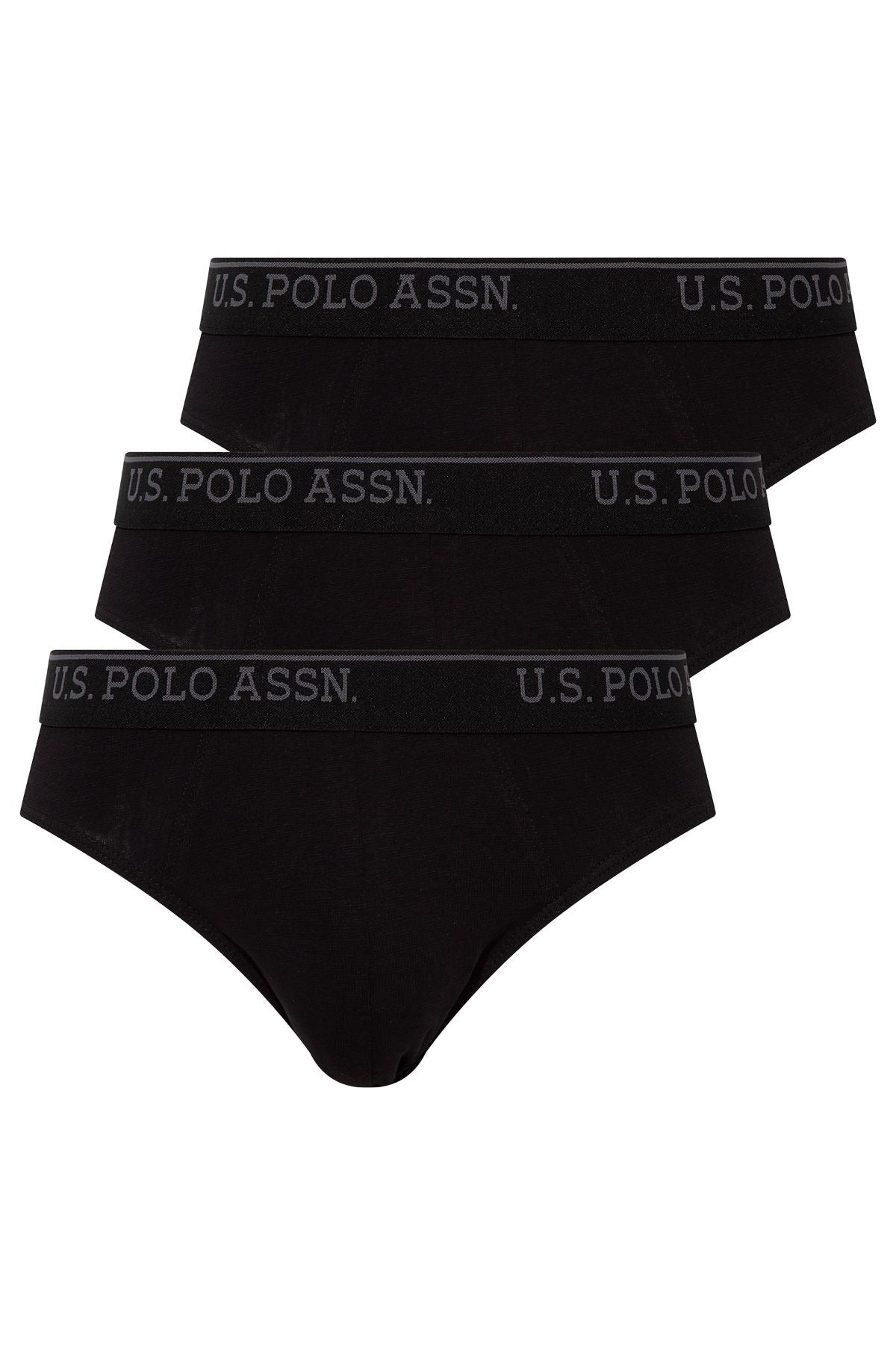 U.S. Polo Assn. crne muške slip gaće s logo pojasom (3 kom)