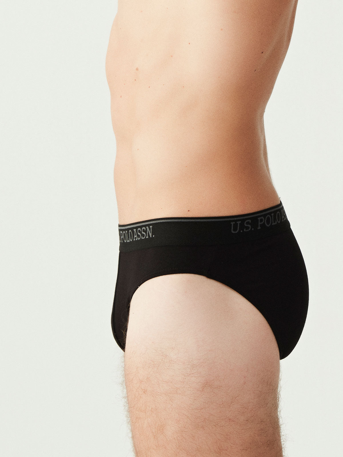 U.S. Polo Assn. crne muške slip gaće s logo pojasom (3 kom)