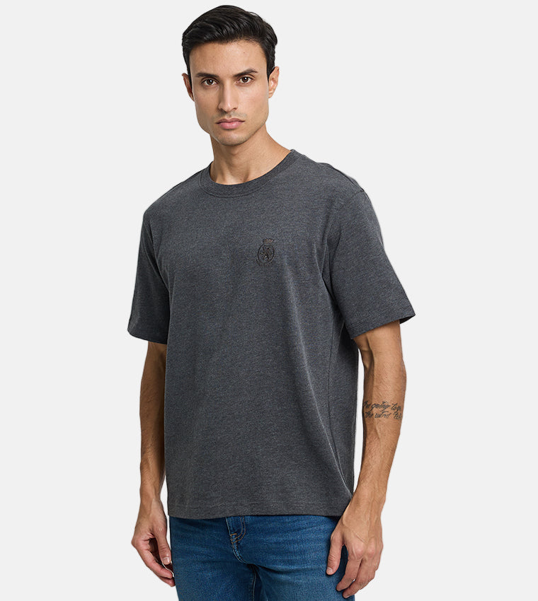 Tommy Hilfiger siva muška majica sa sivim znakom-[SKU]