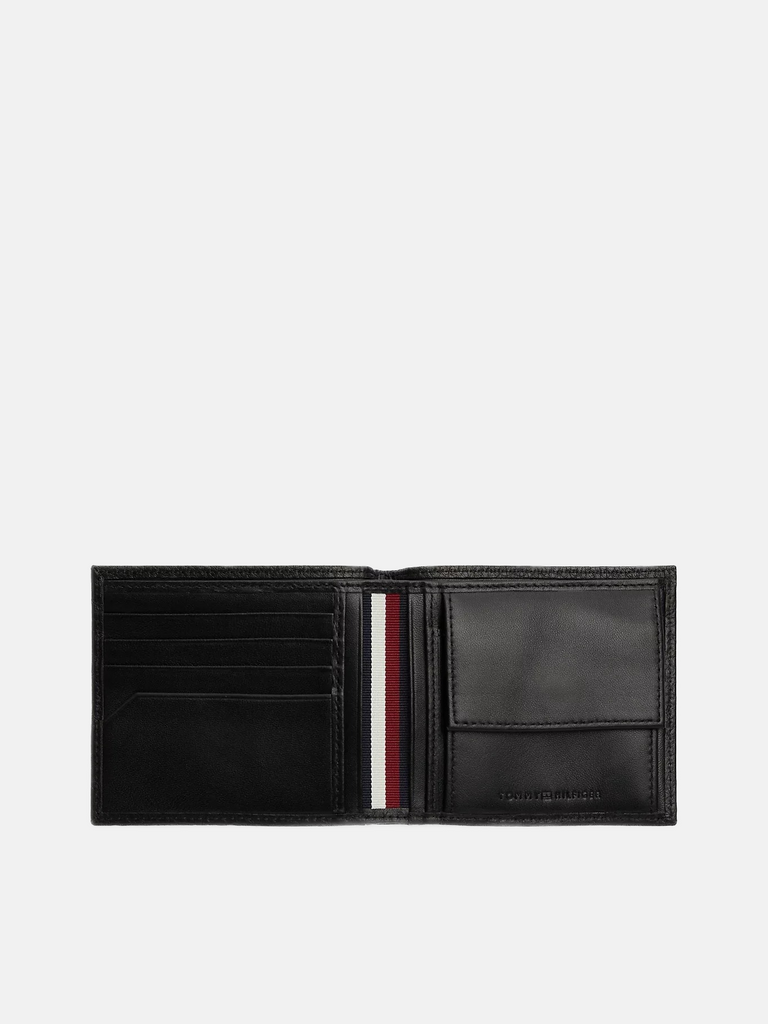 Tommy Hilfiger crni muški novčanik od teksturirane kože-[SKU]