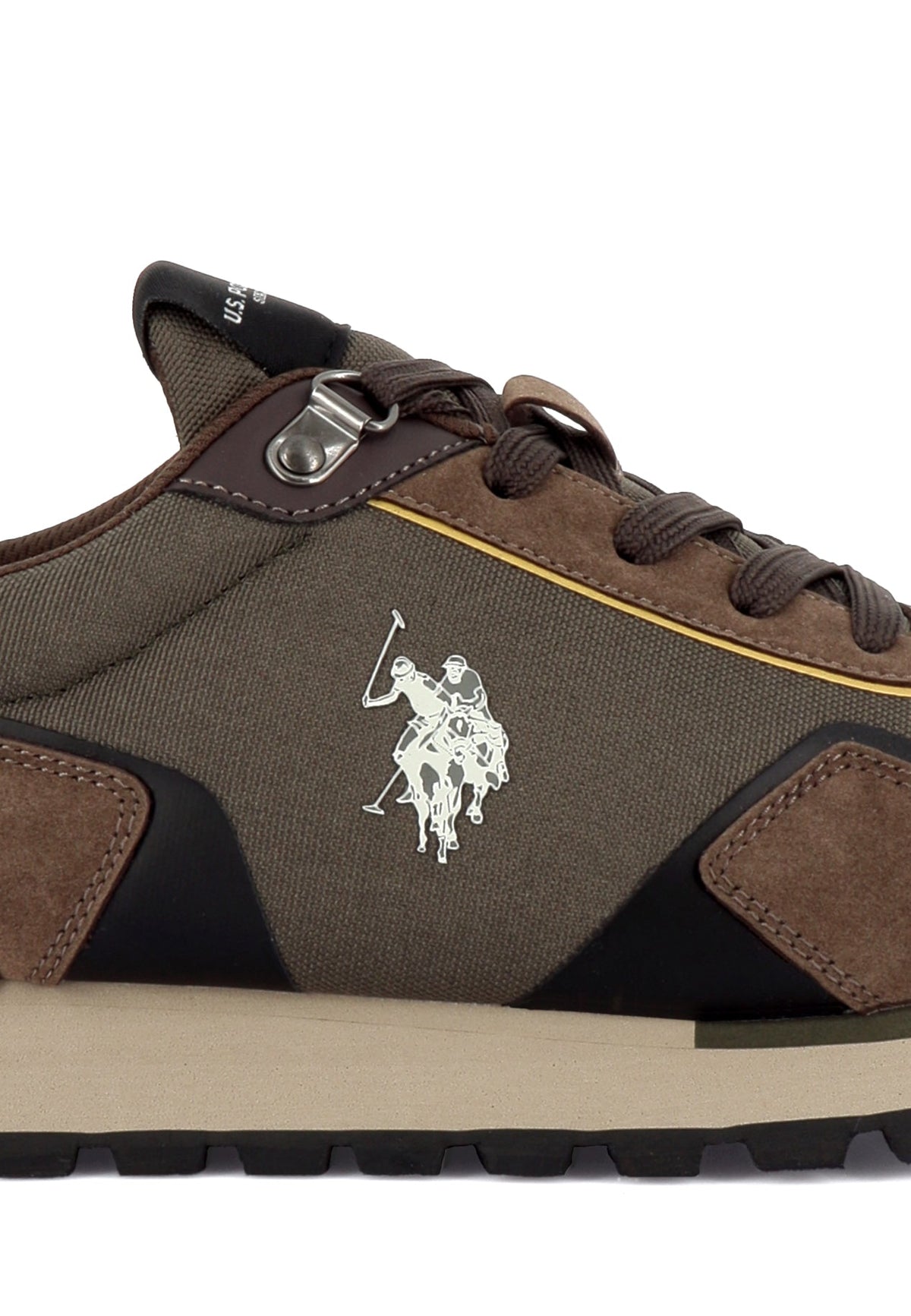 U.S. Polo Assn. smeđe muške patike u retro stilu sa zelenim detaljima