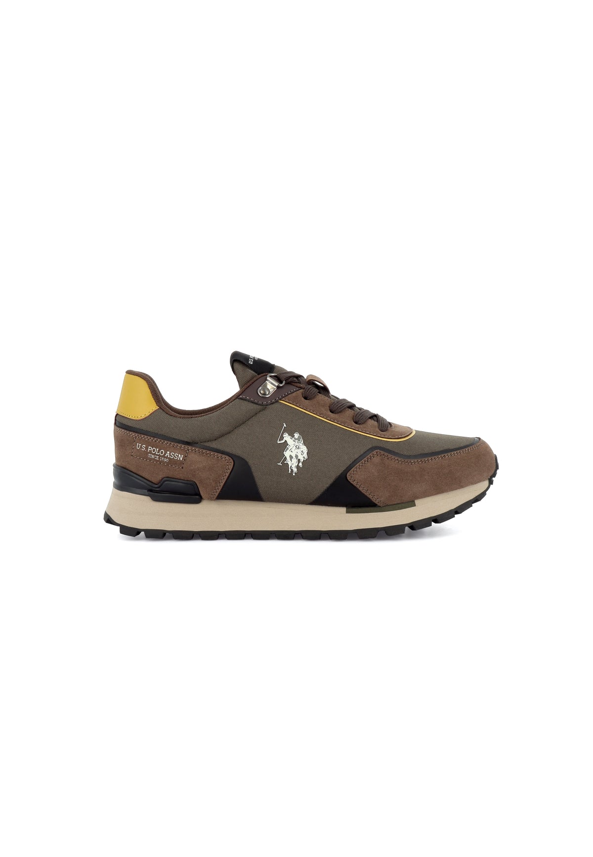 U.S. Polo Assn. smeđe muške patike u retro stilu sa zelenim detaljima