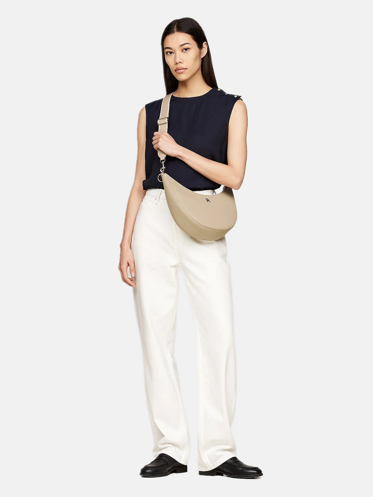 Tommy Hilfiger bež ženska torba s elegantnim oblikom-[SKU]