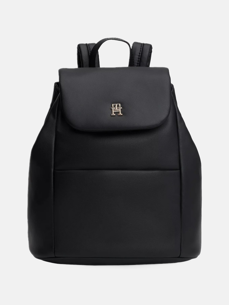 Tommy Hilfiger crni ženski ruksak s glatkom površinom-[SKU]