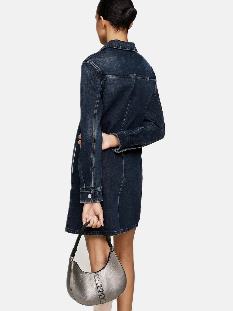 Tommy Hilfiger siva ženska torba s elegantnim oblikom-[SKU]