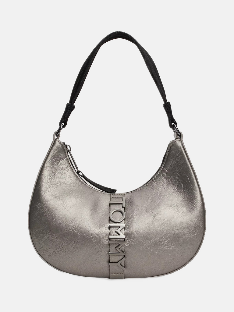 Tommy Hilfiger siva ženska torba s elegantnim oblikom-[SKU]