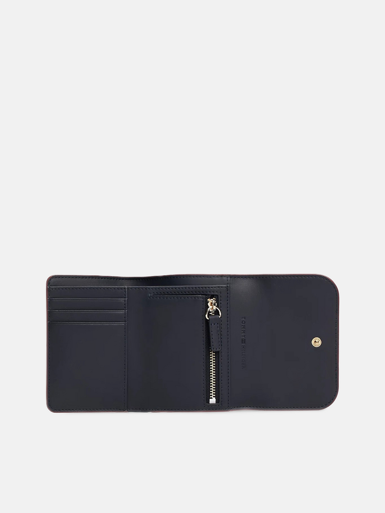 Tommy Hilfiger crveni ženski novčanik s metalnim detaljem-[SKU]