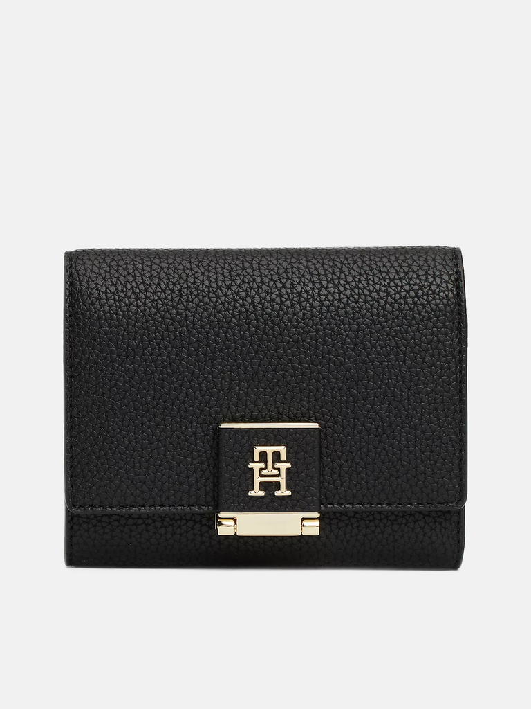 Tommy Hilfiger crni ženski novčanik s teksturiranom površinom-[SKU]