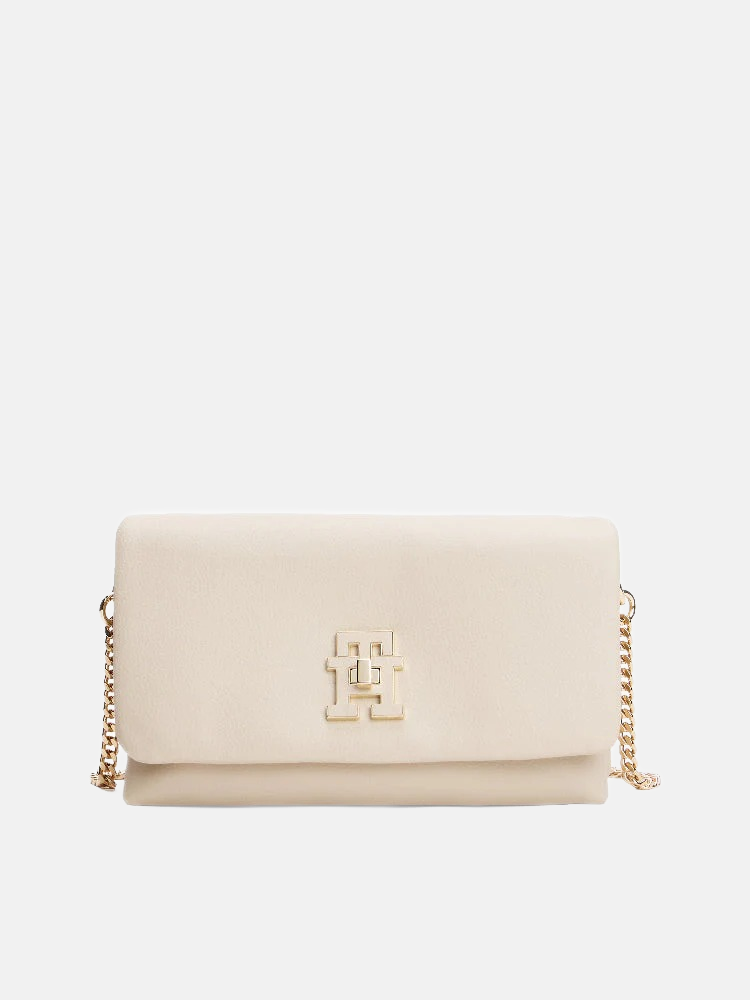 Tommy Hilfiger bež ženska torba sa zlatnim lancem-[SKU]