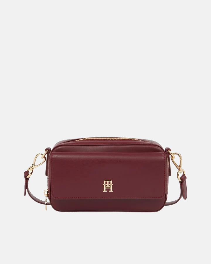 Tommy Hilfiger crvena ženska torba sa zlatnim detaljima-[SKU]