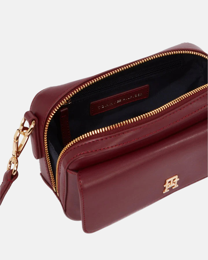 Tommy Hilfiger crvena ženska torba sa zlatnim detaljima-[SKU]