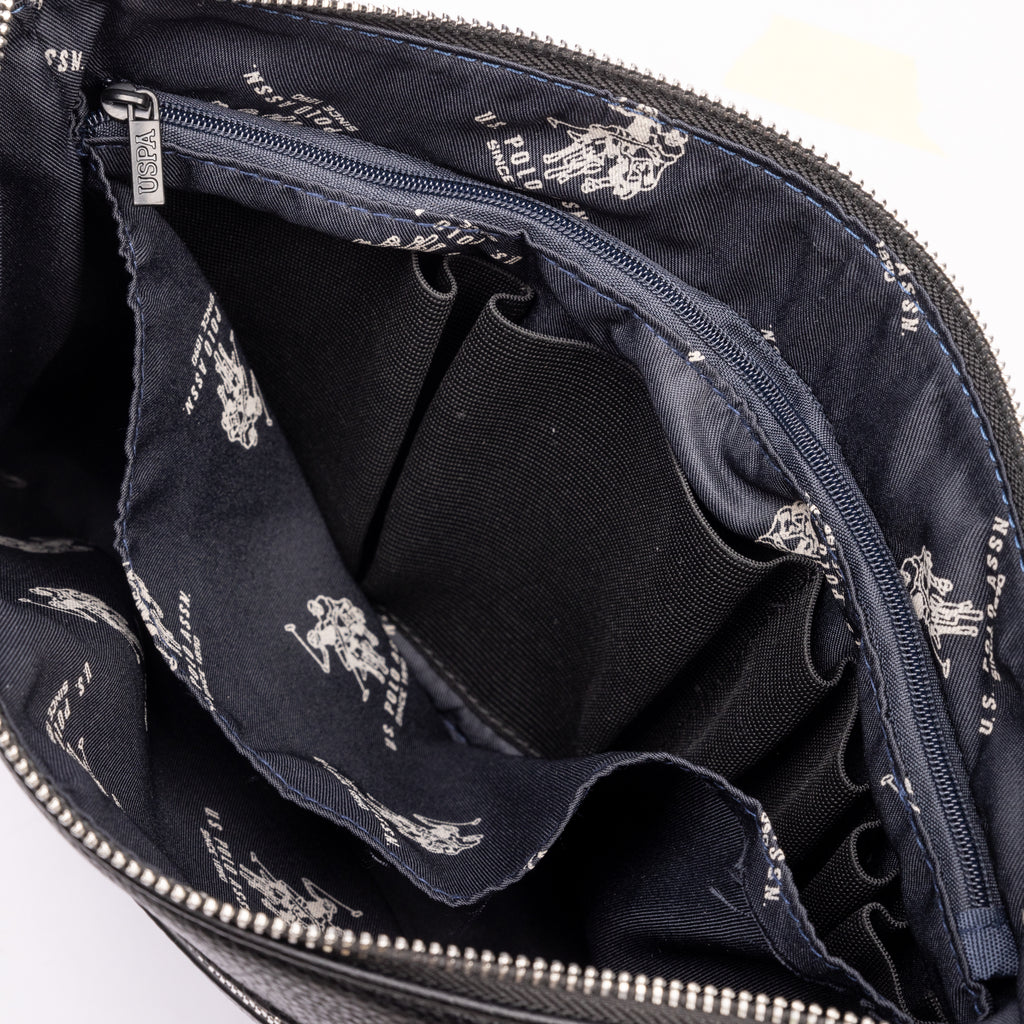 U.S. Polo Assn. crna muška torba sa teksturom-[SKU]