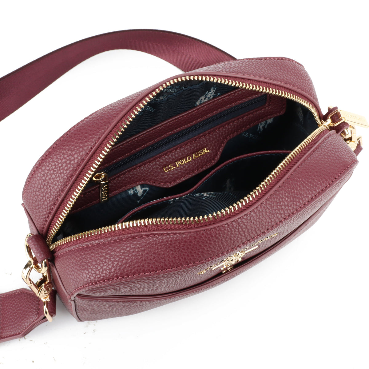 U.S. Polo Assn. bordo ženska torba preko tijela sa širokim remenom
