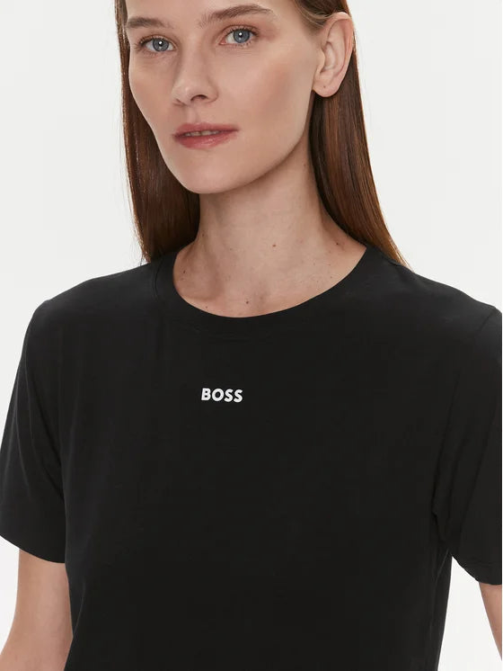Boss crna ženska majica s kratkim rukavima-[SKU]