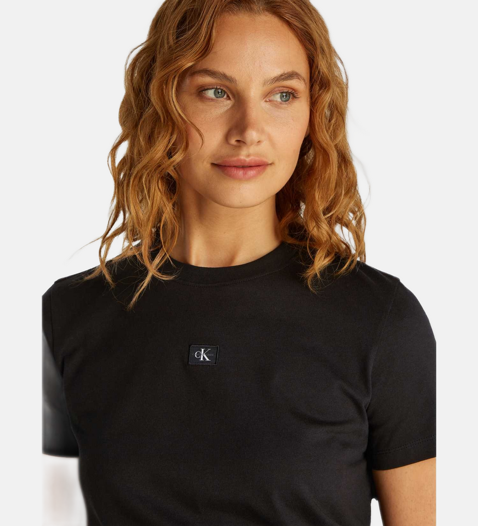 Calvin Klein crna ženska majica s klasičnim krojem-[SKU]