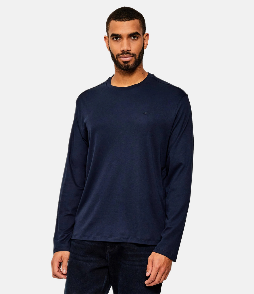 Calvin Klein teget plava muška majica dugih rukava-[SKU]
