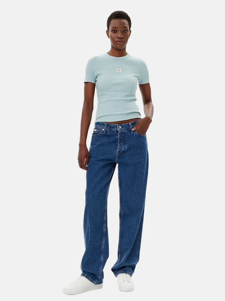 Calvin Klein plava ženska majica s kratkim rukavima-[SKU]
