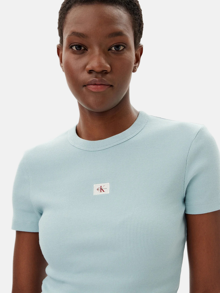 Calvin Klein plava ženska majica s kratkim rukavima-[SKU]