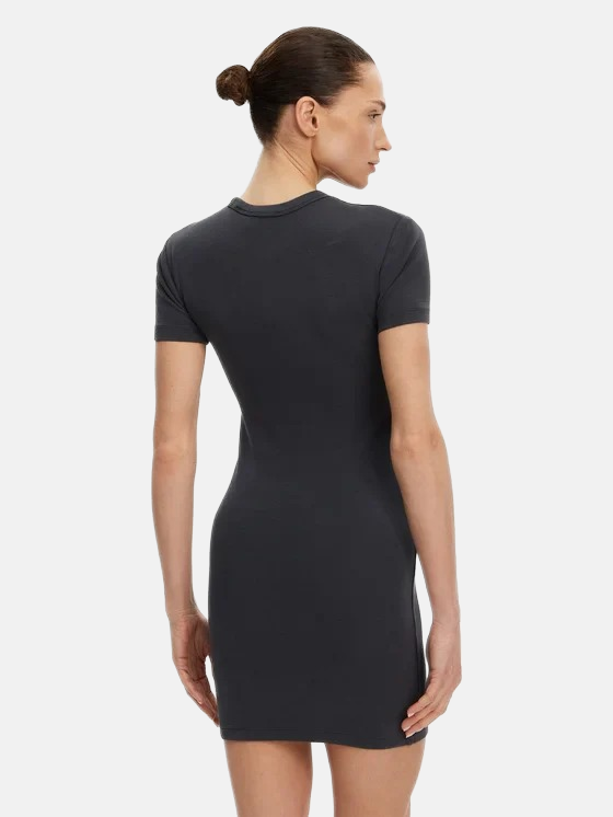 Calvin Klein siva ženska haljina s kratkim rukavima-[SKU]