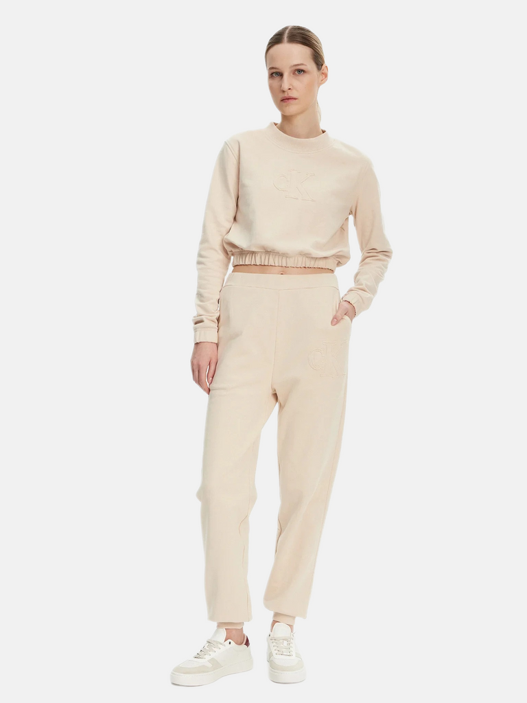 Calvin Klein bež ženska trenerka s visokim strukom-[SKU]