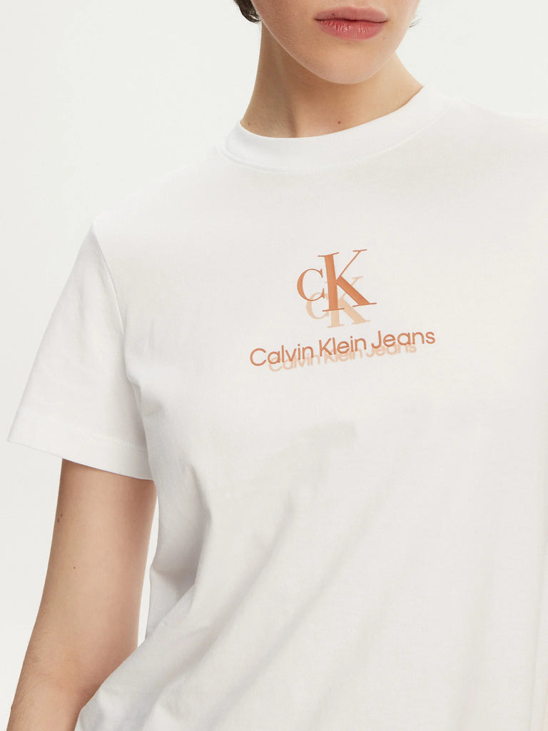 Calvin Klein bijela ženska majica s elegantnim detaljima-[SKU]