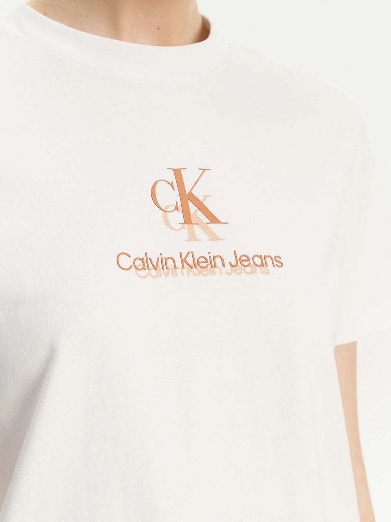 Calvin Klein bijela ženska majica s elegantnim detaljima-[SKU]