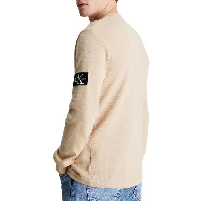 Calvin Klein bež muška majica sa rukavom na presavijanje-[SKU]