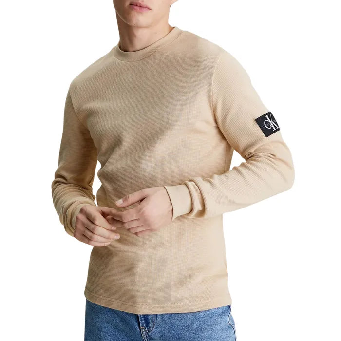 Calvin Klein bež muška majica sa rukavom na presavijanje