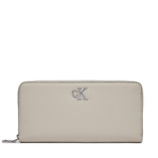 Calvin Klein bež ženski novčanik sa zip zatvaračem-[SKU]