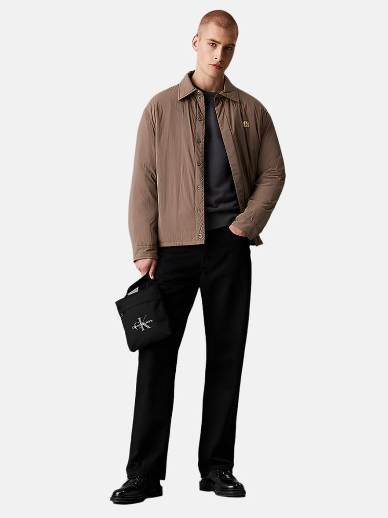 Calvin Klein crna muška torba sa teksturnim uzorkom-[SKU]