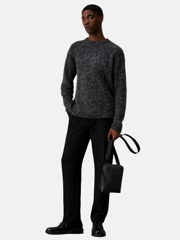 Calvin Klein crna muška torba sa teksturnim uzorkom-[SKU]