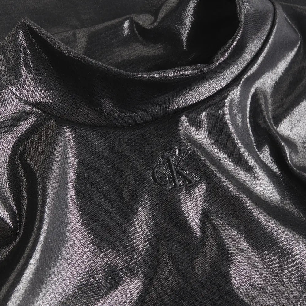Calvin Klein crna ženska majica sa sjajnim efektom-[SKU]