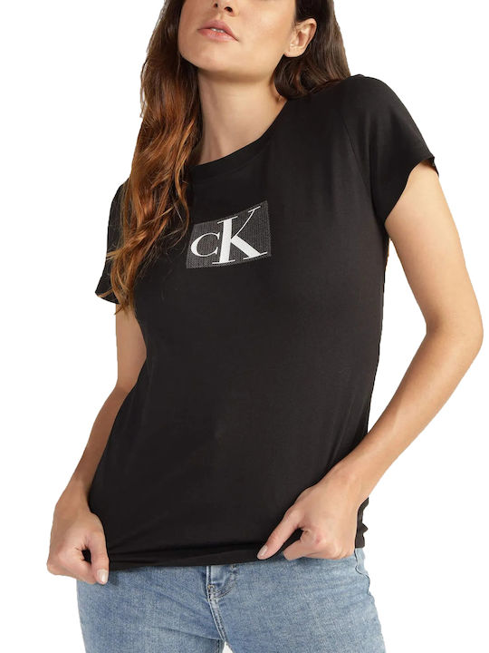 Calvin Klein crna ženska majica sa sjajnim detaljem
