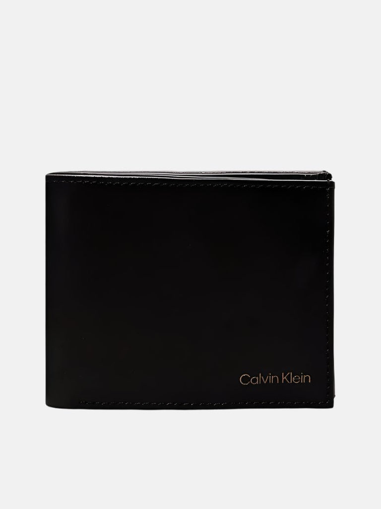 Calvin Klein crni muški novčanik sa horizontalnim šavovima-[SKU]