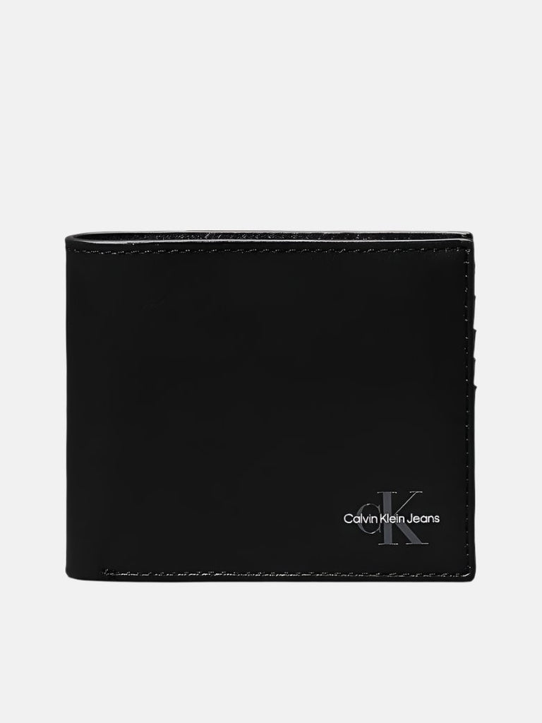 Calvin Klein crni muški novčanik sa kontrastnim šavovima-[SKU]