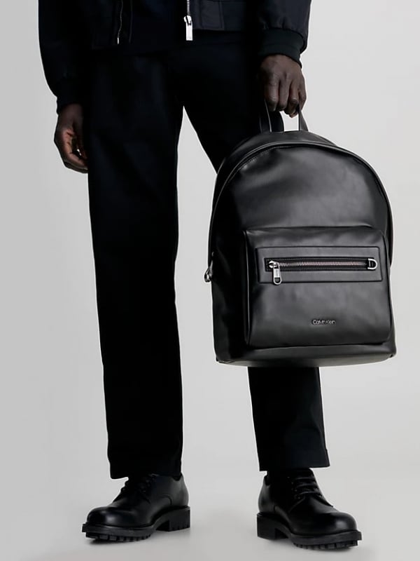 Calvin Klein crni muški ruksak sa prednjim džepom-[SKU]