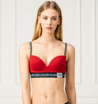 Calvin Klein crveni ženski veš sa trakama bez naramenica
