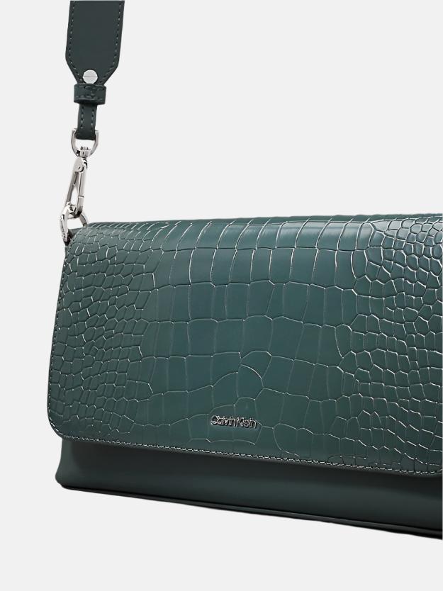 Calvin Klein zelena ženska torba sa krokodil uzorkom-[SKU]