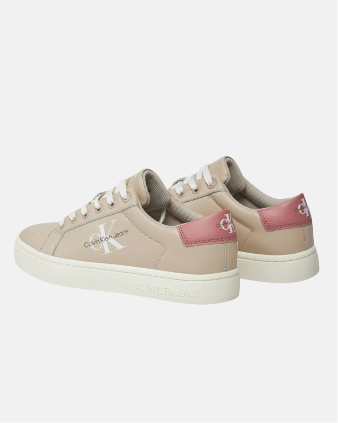 Calvin Klein bež ženske patike sa ružičastim detaljem-[SKU]