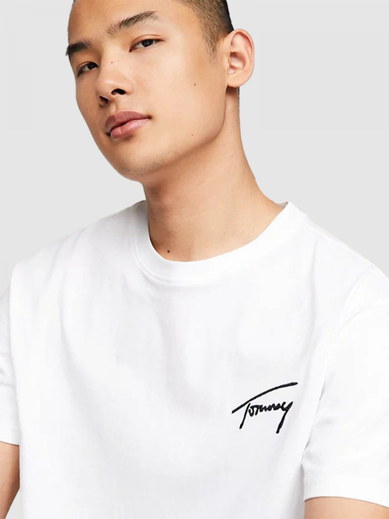 Tommy Hilfiger bijela muška majica s okruglom kragnom-[SKU]