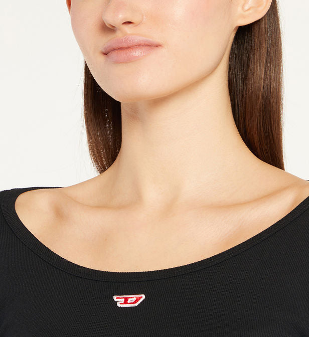 Diesel crna ženska majica s prorezom na ramenu