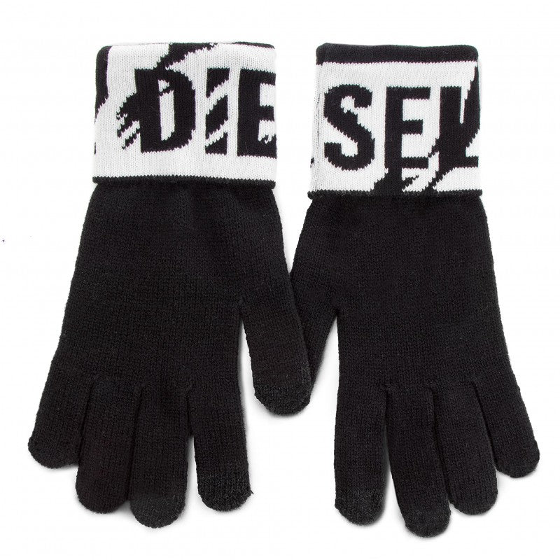 Diesel crne muške rukavice sa kontrastnim detaljima