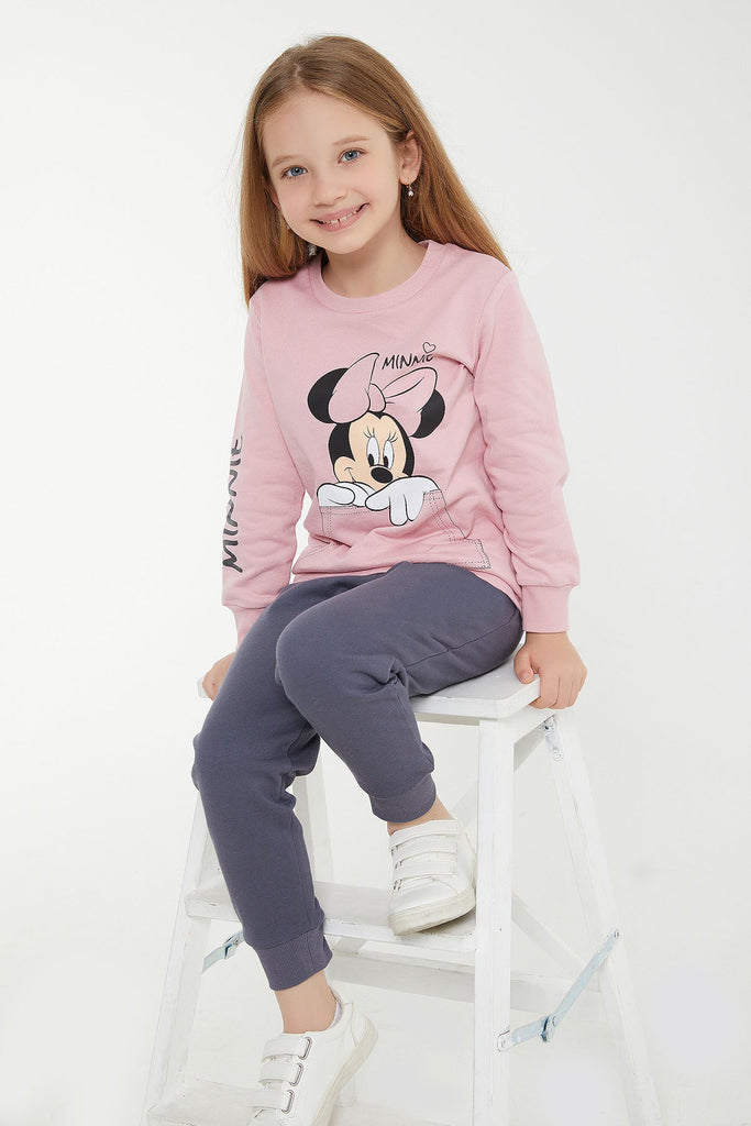 Disney roza trenerka za djevojčice s likom Minnie Mouse-[SKU]