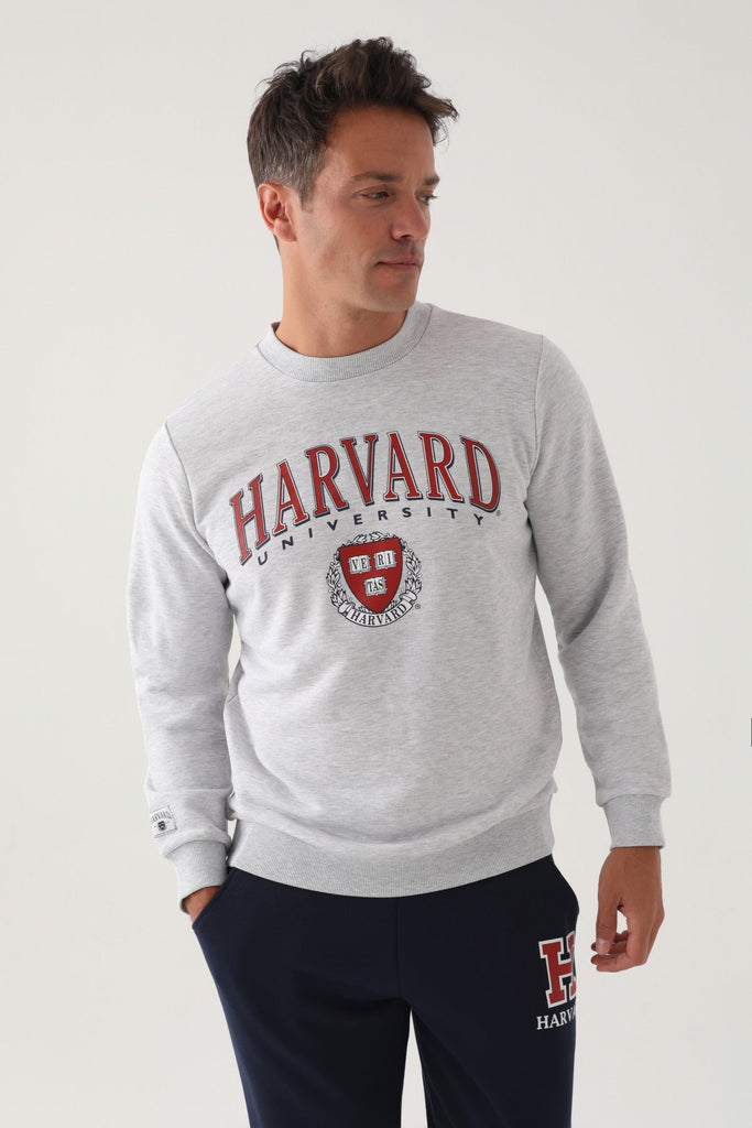 Harvard bijela muška dukserica sa okruglim izrezom