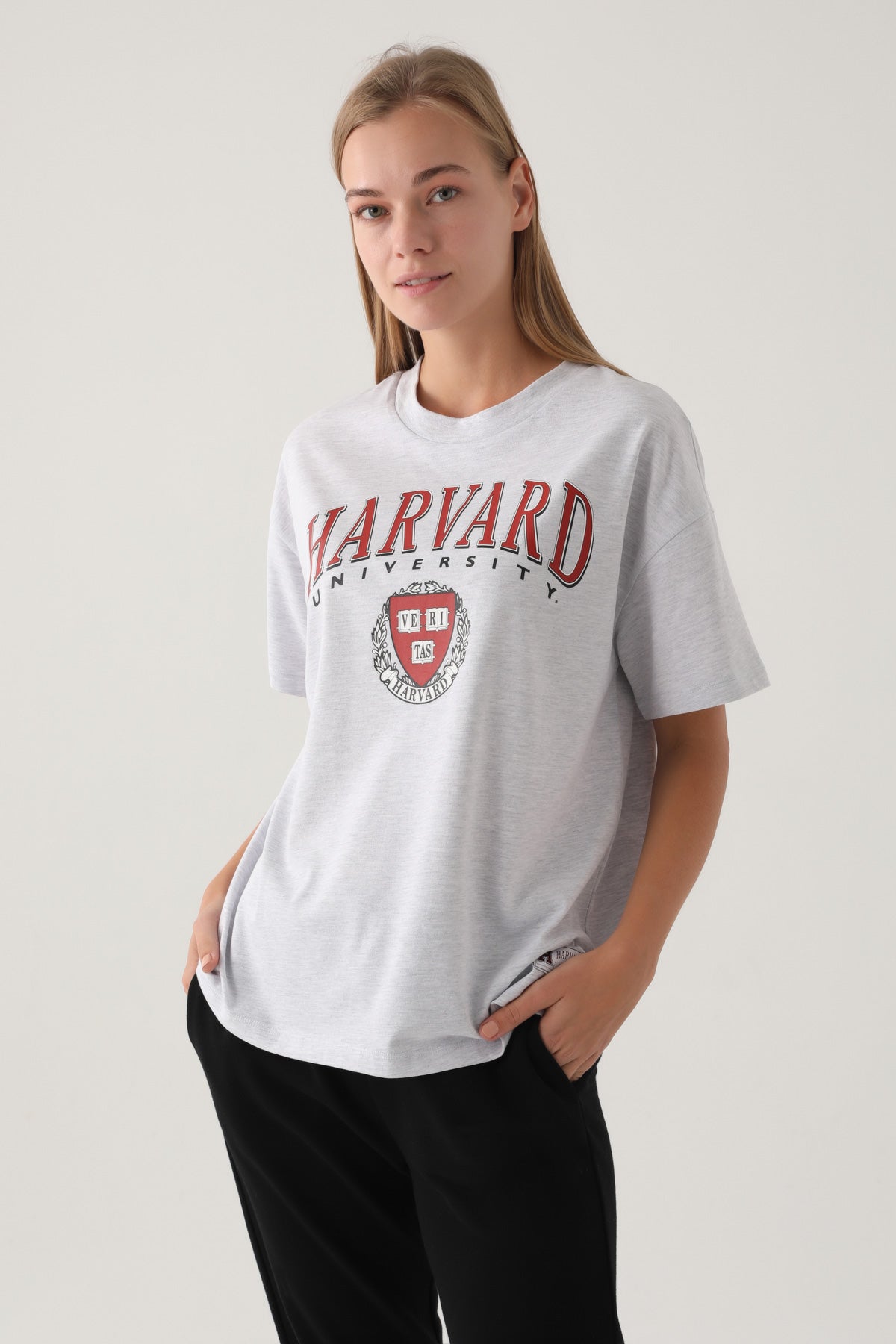 Harvard bijela ženska majica sa širokim rukavima